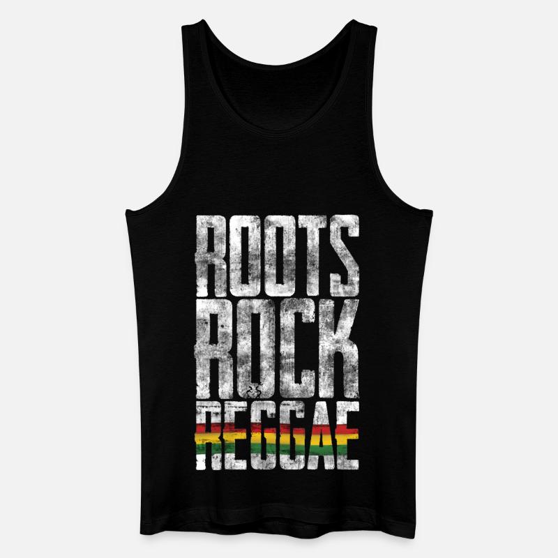 Roots Rock Reggae Flag - Männer Bio Tank Top - Schwarz