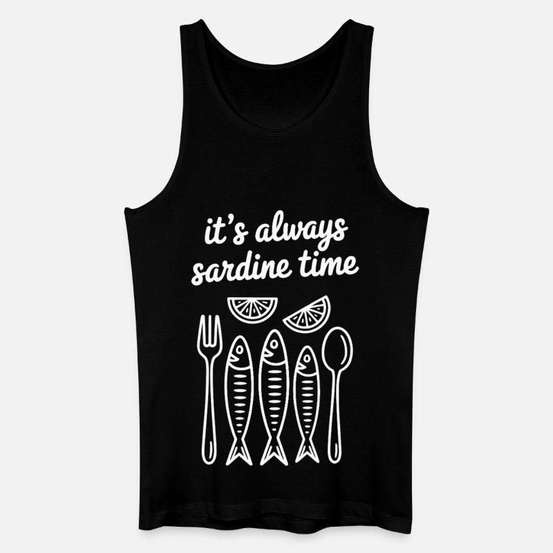 it's always sardine time - Männer Bio Tank Top - Schwarz