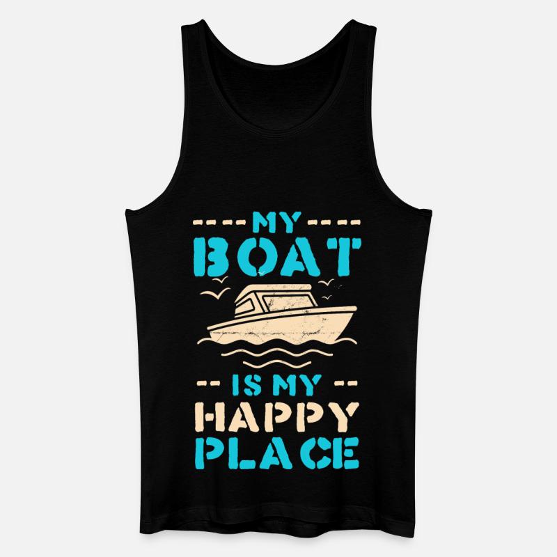 Boot als Happy Place – maritimes Motiv - Männer Bio Tank Top - Schwarz