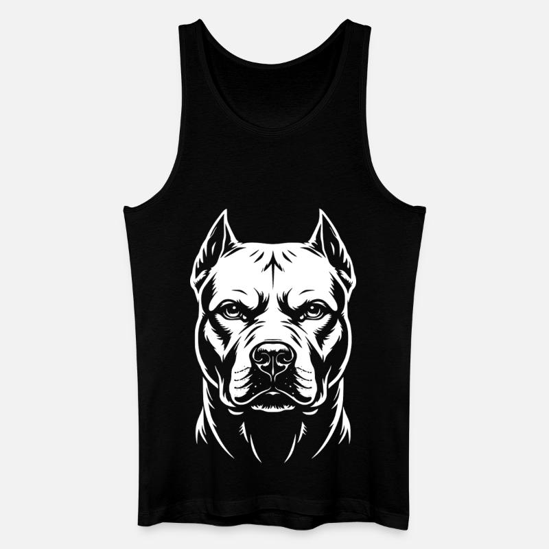Pitbull Kopf  - Männer Bio Tank Top - Schwarz