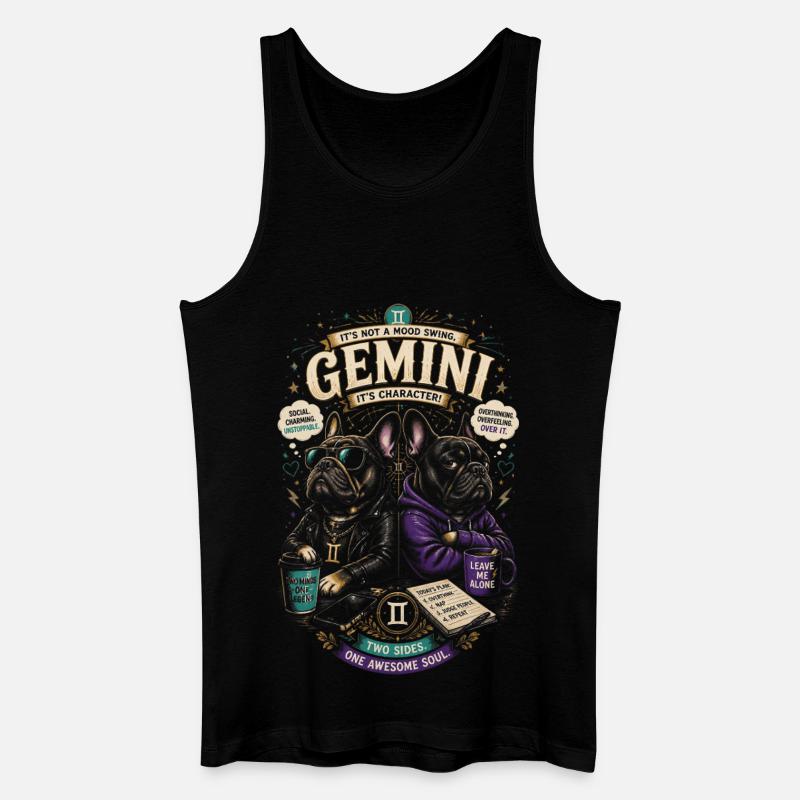 Zwillinge im Hoodie – Zwilinge-Astrologie - Männer Bio Tank Top - Schwarz