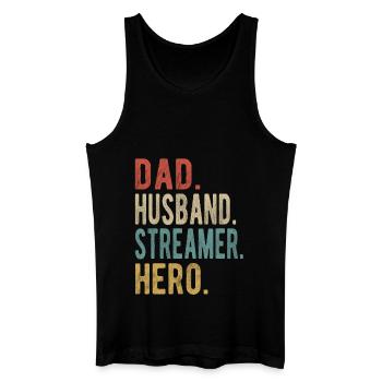 Streamer Papa Ehemann Held - Männer Bio Tank Top - Schwarz - Vorne