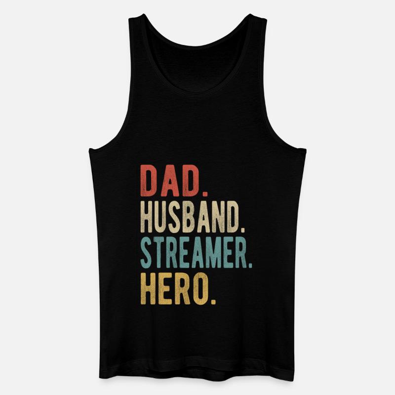 Streamer Papa Ehemann Held - Männer Bio Tank Top - Schwarz
