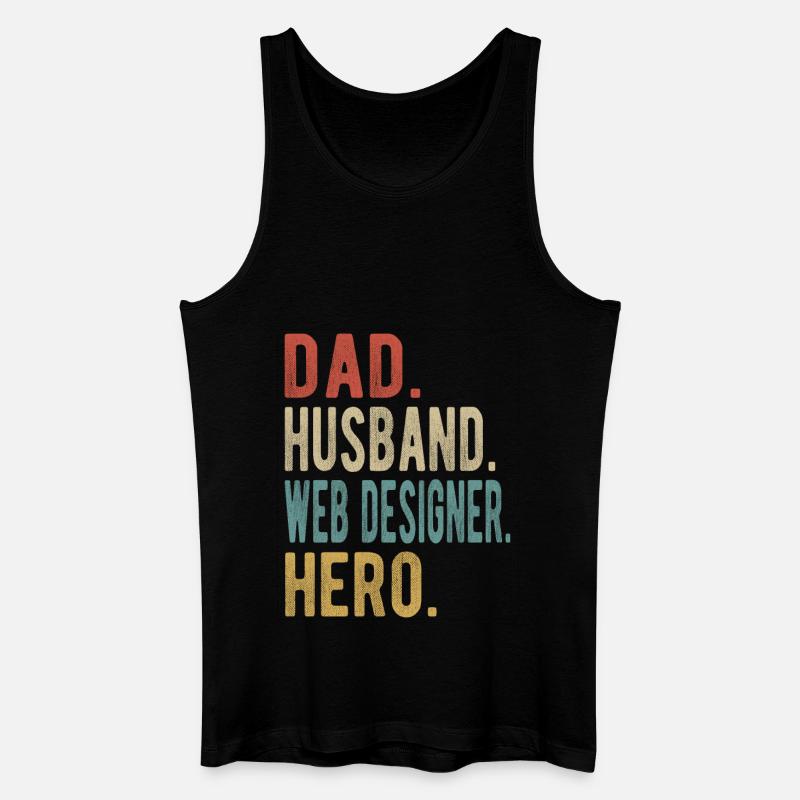 Webdesigner Papa Ehemann Held - Männer Bio Tank Top - Schwarz