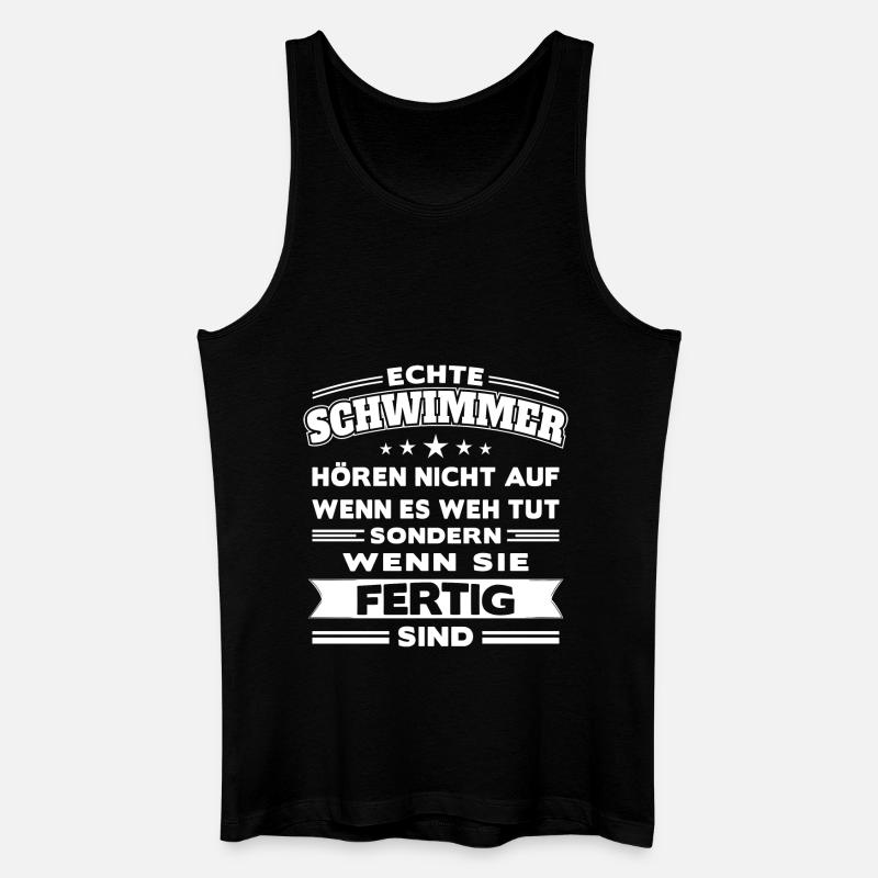 Echte Schwimmer - Männer Bio Tank Top - Schwarz