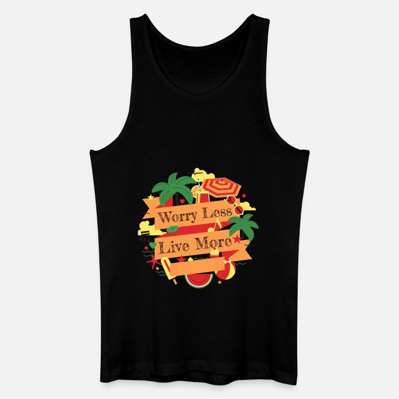 Worry Less - Männer Bio Tank Top - Schwarz