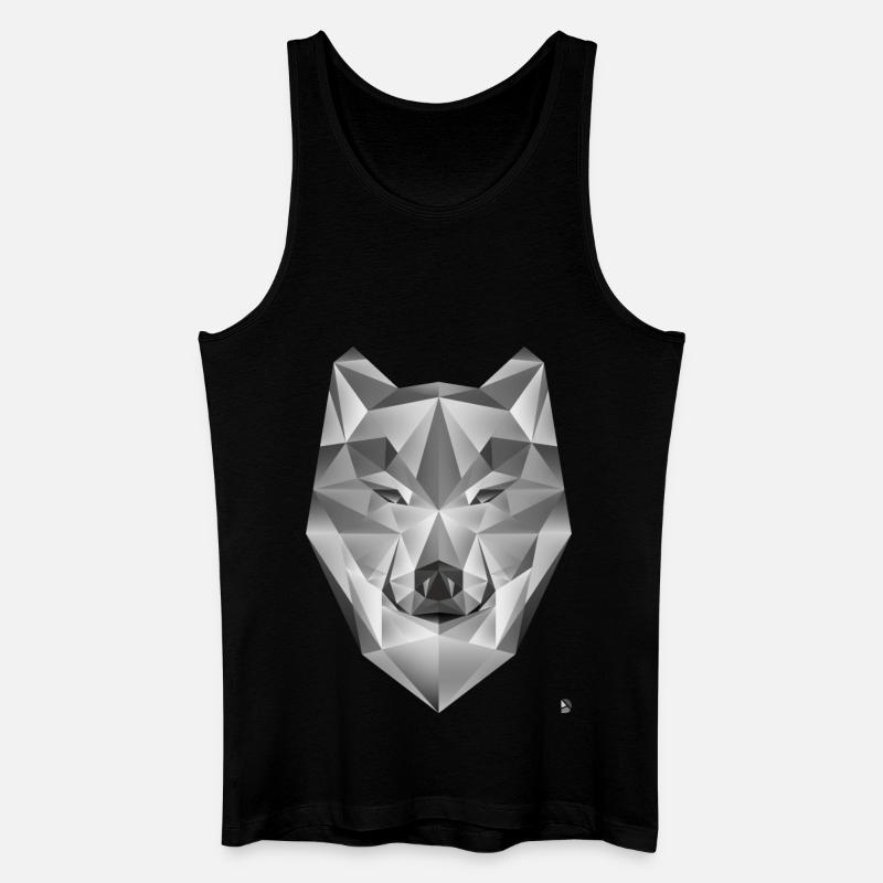 AD Grey Wolf - Männer Bio Tank Top - Schwarz