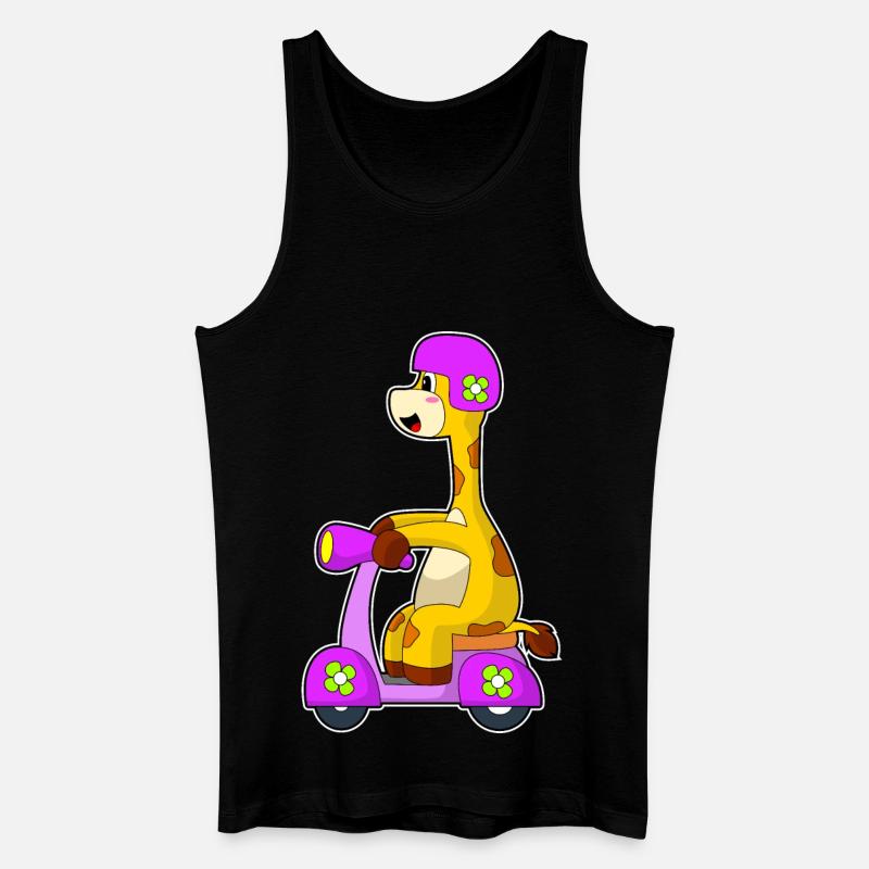 Giraffe Motorroller - Männer Bio Tank Top - Schwarz