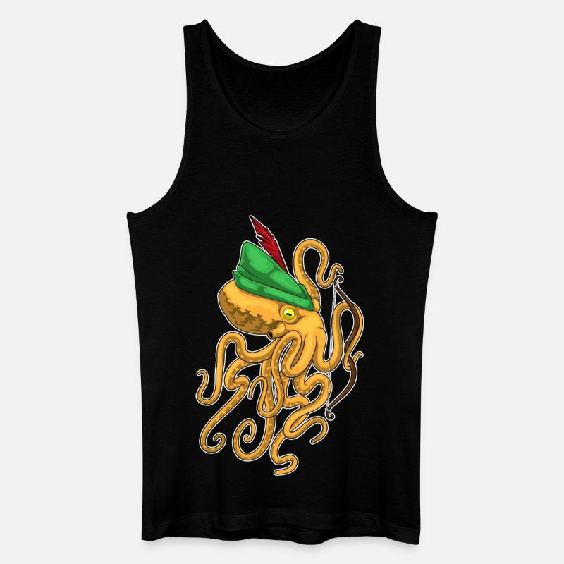 Krake Bogenschütze Bogen - Männer Bio Tank Top - Schwarz