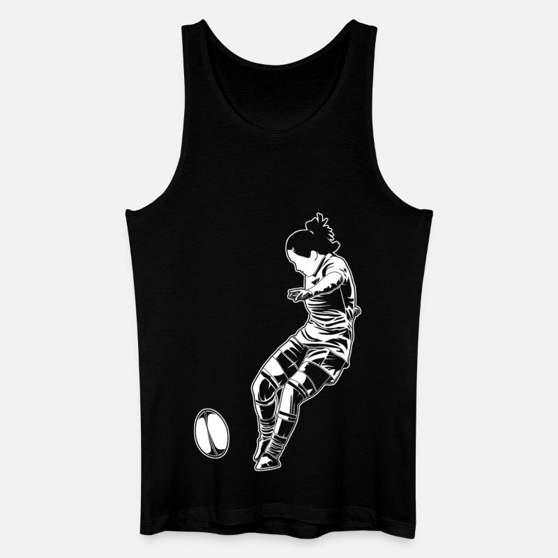 Rugbyspieler Mädchen - Männer Bio Tank Top - Schwarz