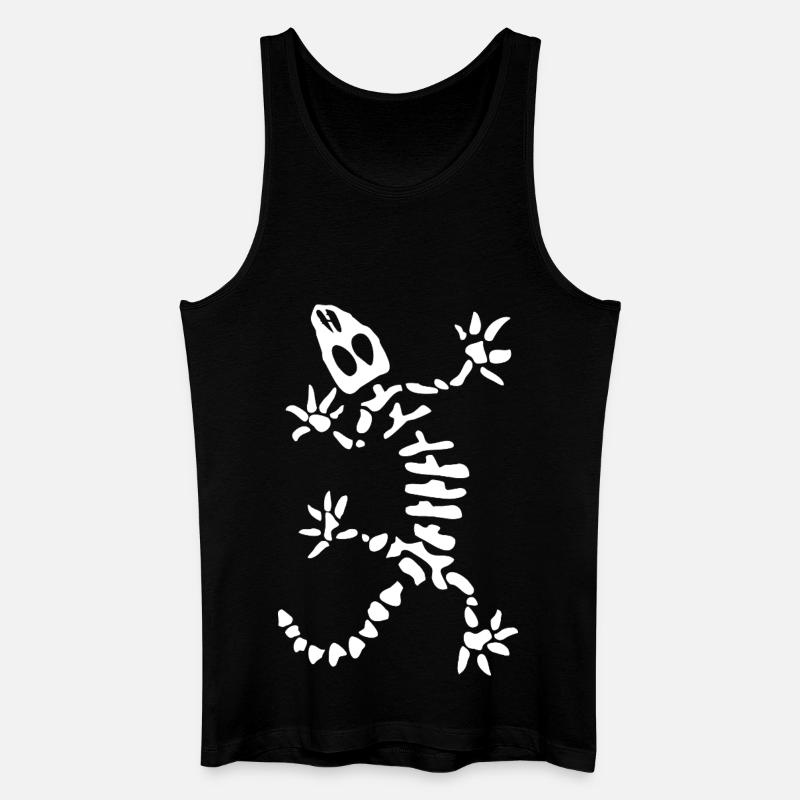 Gecko Skelett: Echse, Reptil & Knochen - Männer Bio Tank Top - Schwarz