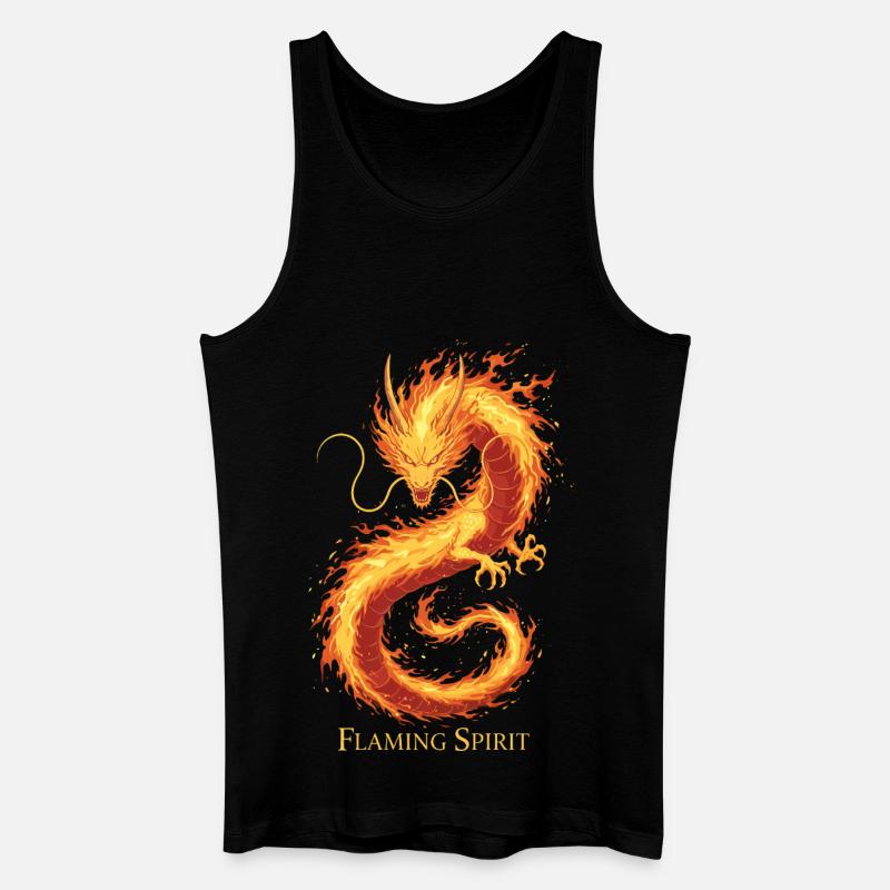 Flammender Geister Drache - Männer Bio Tank Top - Schwarz