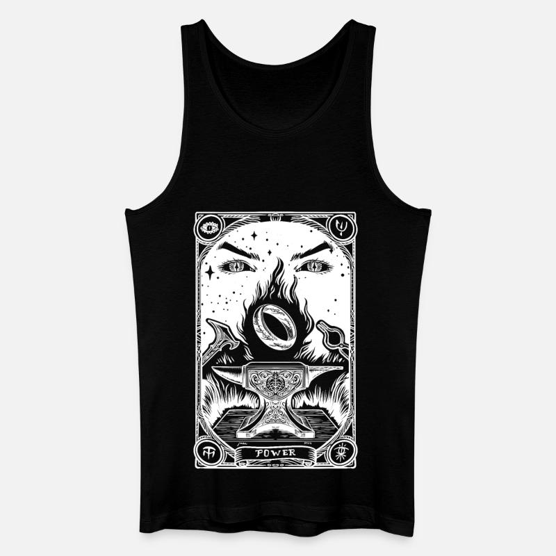 Ein Ring Tarot weiß - Männer Bio Tank Top - Schwarz