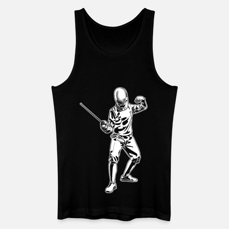 Fechter Zeichnung - Männer Bio Tank Top - Schwarz