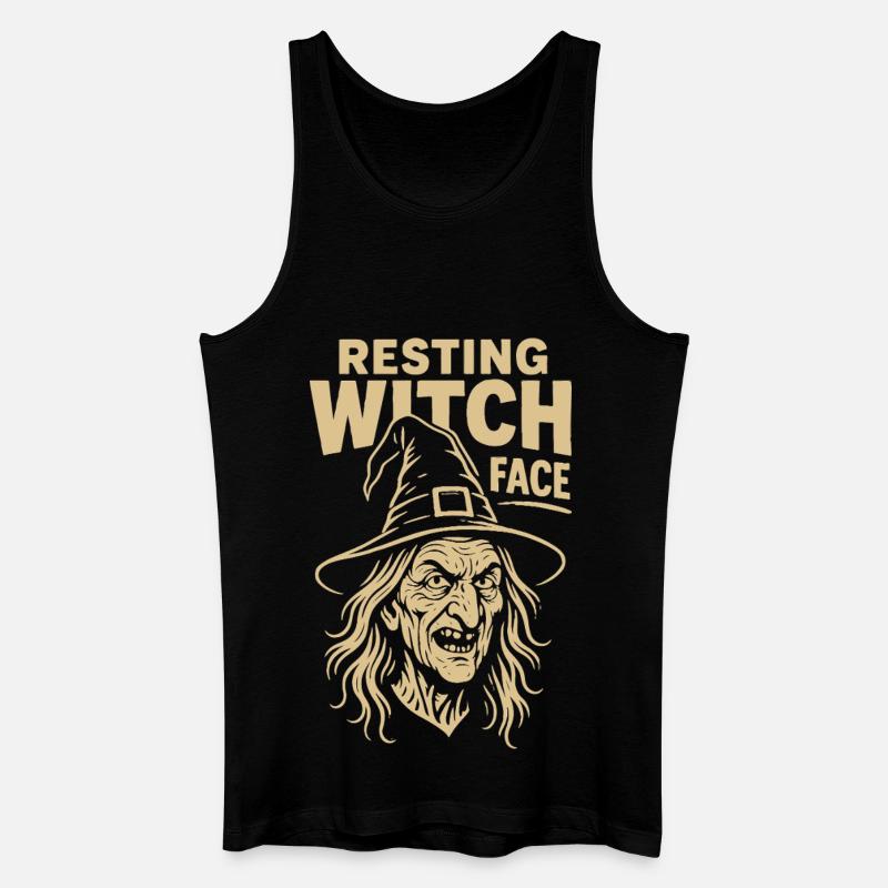 Ruhendes Hexengesicht Halloween Kostüm Spaß - Männer Bio Tank Top - Schwarz