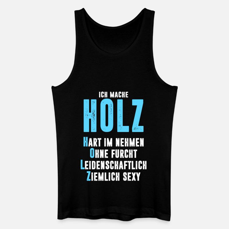 HOLZ - Männer Bio Tank Top - Schwarz