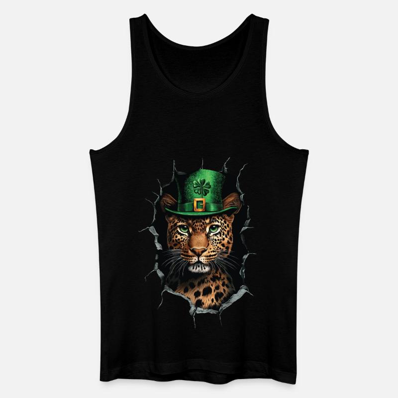 St. Patrick Leopard - Männer Bio Tank Top - Schwarz