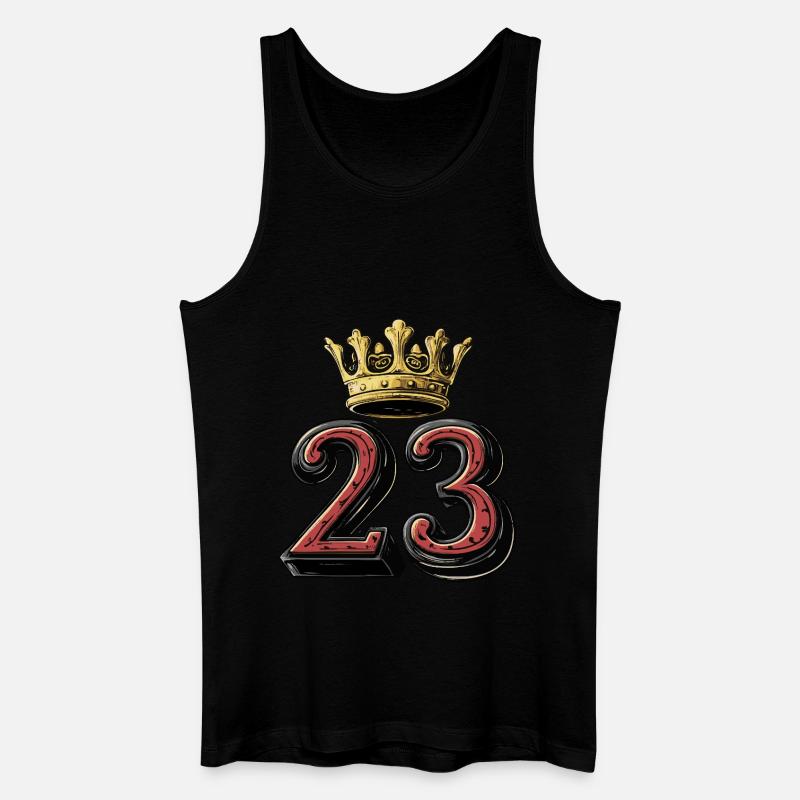 23 Zahl Krone - Männer Bio Tank Top - Schwarz