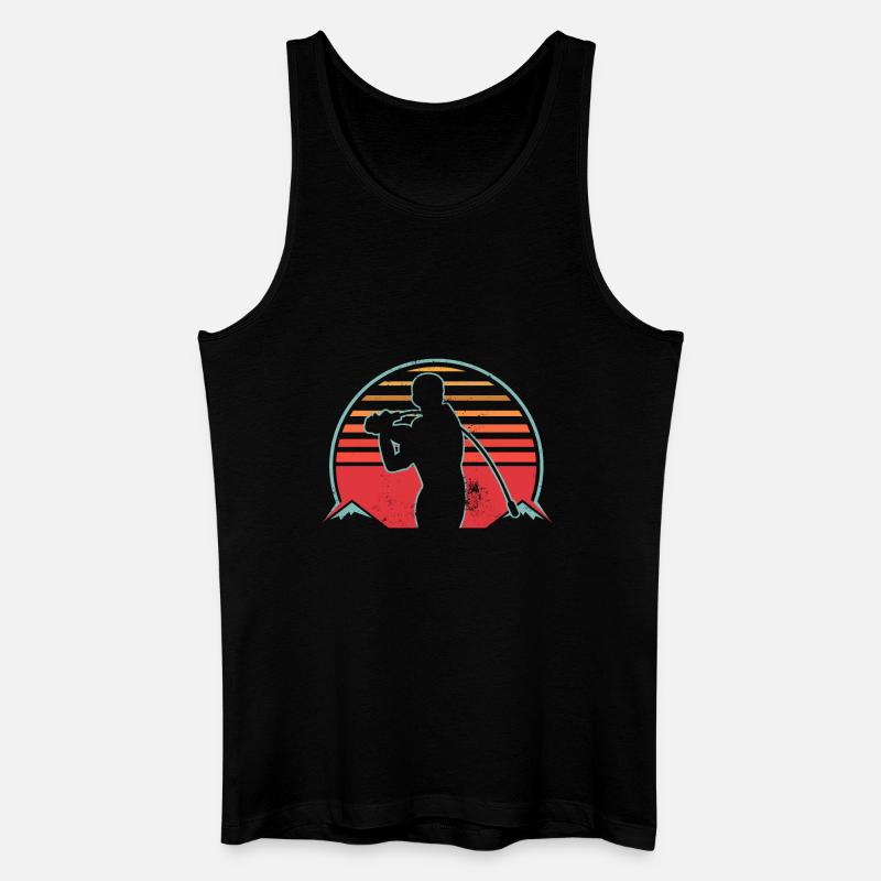 Hornussen Retro Sonne - Männer Bio Tank Top - Schwarz
