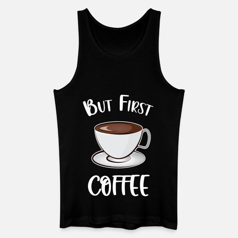 Aber der erste Kaffee - Männer Bio Tank Top - Schwarz