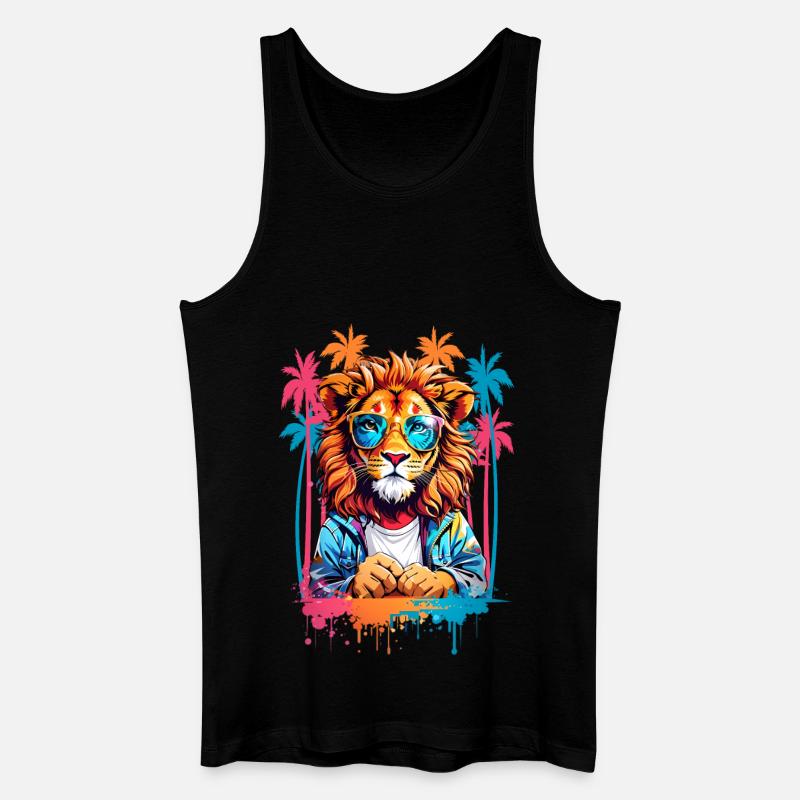Coole Löwe - Männer Bio Tank Top - Schwarz