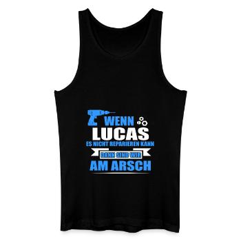 LUCAS -Geschenk - Männer Bio Tank Top - Schwarz - Vorne