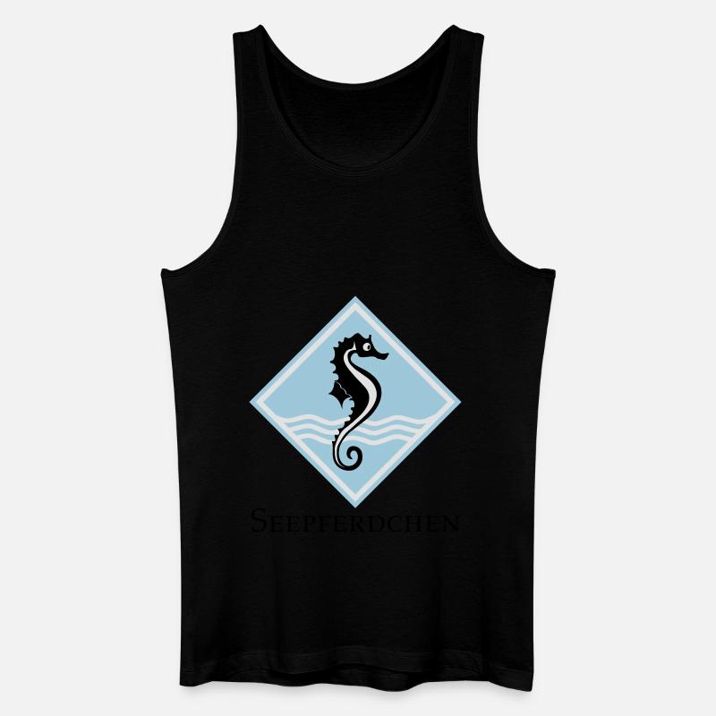 Seepferdchen - Männer Bio Tank Top - Schwarz