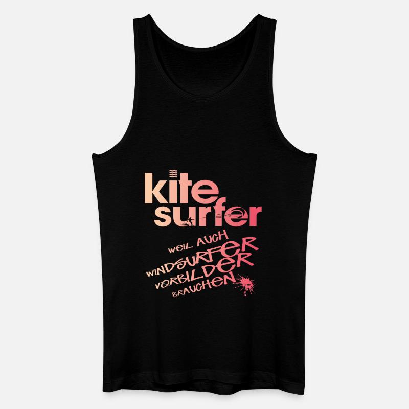 Kitesurfer vs Windsurfer - Männer Bio Tank Top - Schwarz