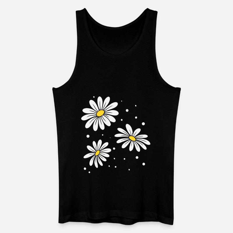 Gänseblümchen Punkte - Männer Bio Tank Top - Schwarz