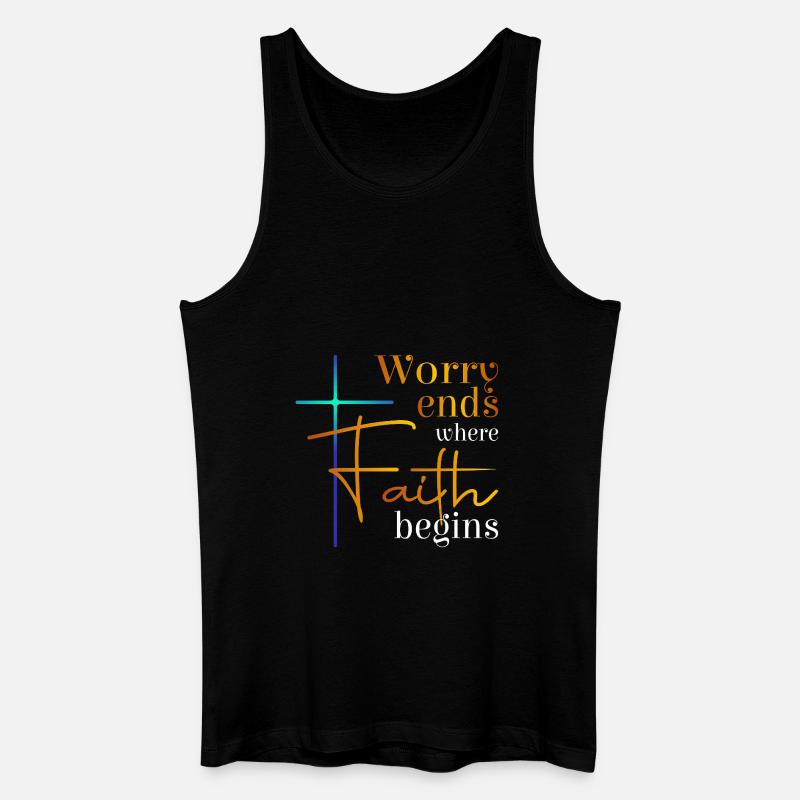 Worry ends - Männer Bio Tank Top - Schwarz