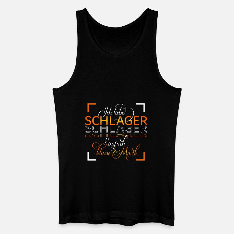Ich liebe Schlager - Männer Bio Tank Top - Schwarz