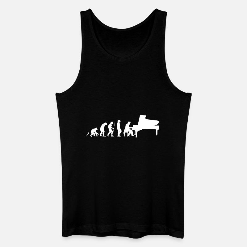 Pianist Evolution Fun Shirt - Männer Bio Tank Top - Schwarz