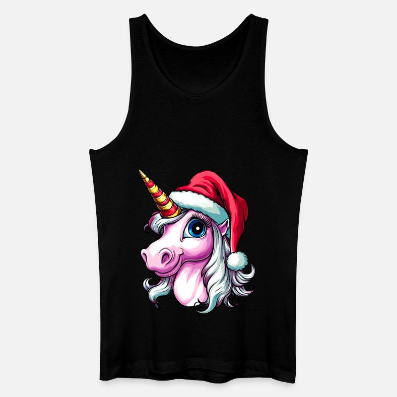 Einhorn Weihnachten - Männer Bio Tank Top - Schwarz