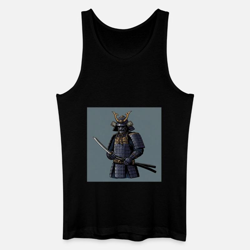 Samurai: Die Seele des Kriegers - Männer Bio Tank Top - Schwarz