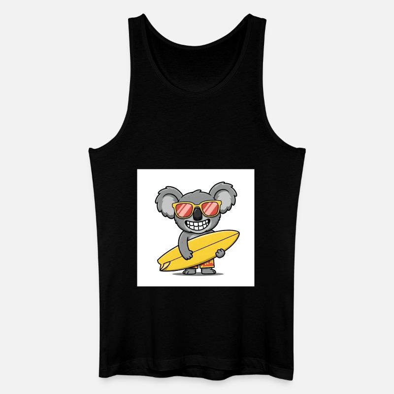 Surfender Koala mit Sonnenbrille - Männer Bio Tank Top - Schwarz