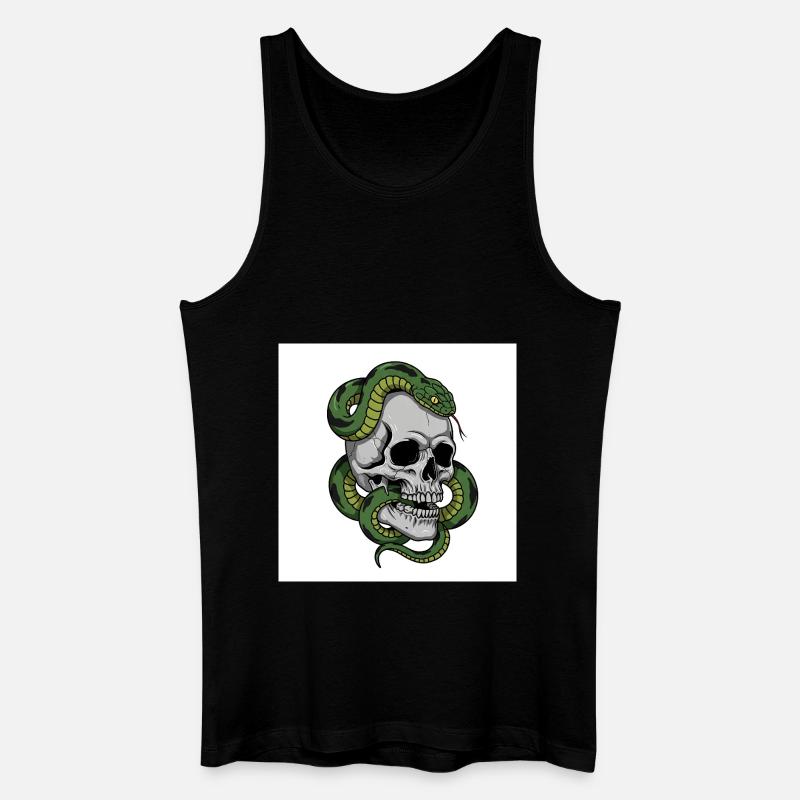 Schädel & Schlange – Symbol des Todes - Männer Bio Tank Top - Schwarz