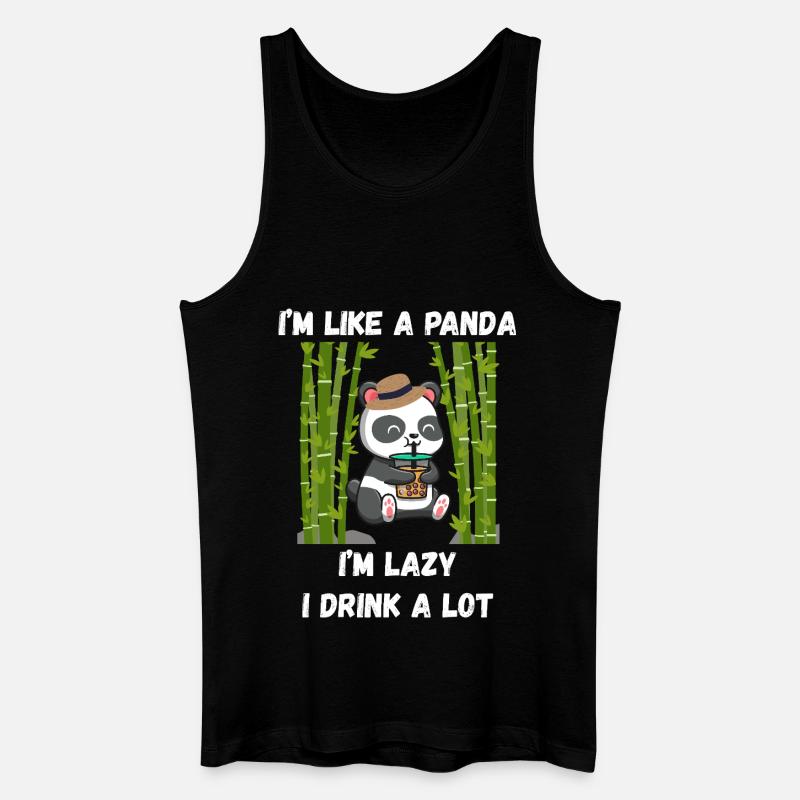 Lazy-Panda-Modus - Männer Bio Tank Top - Schwarz