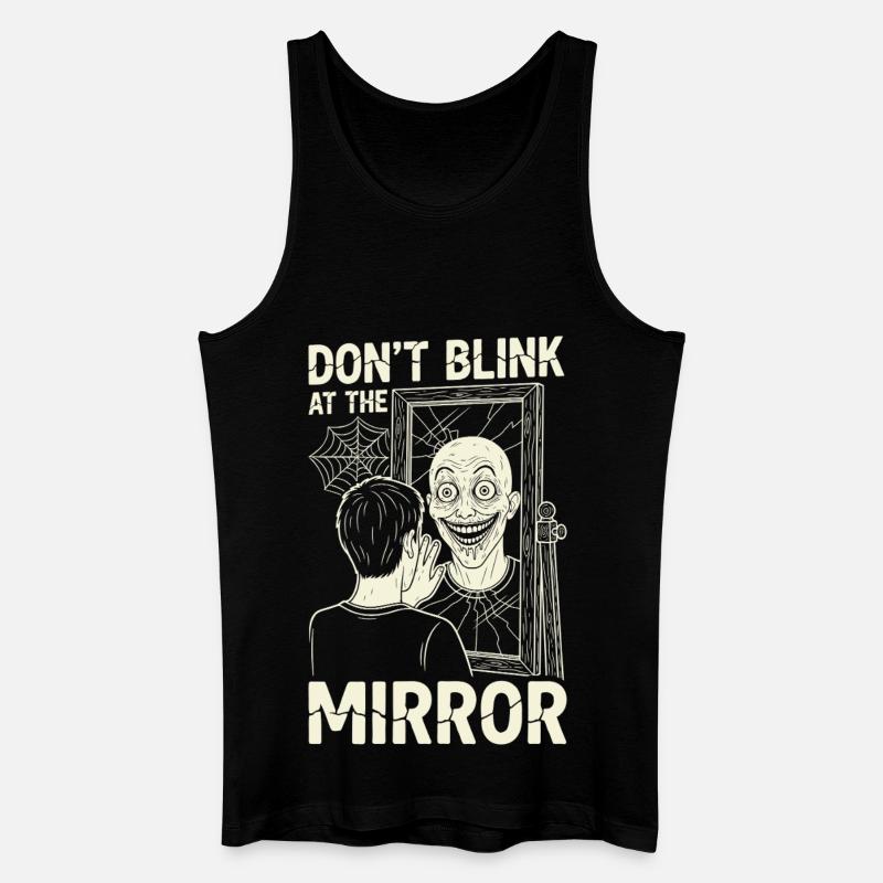 Horror Motiv Spiegelbild - Männer Bio Tank Top - Schwarz