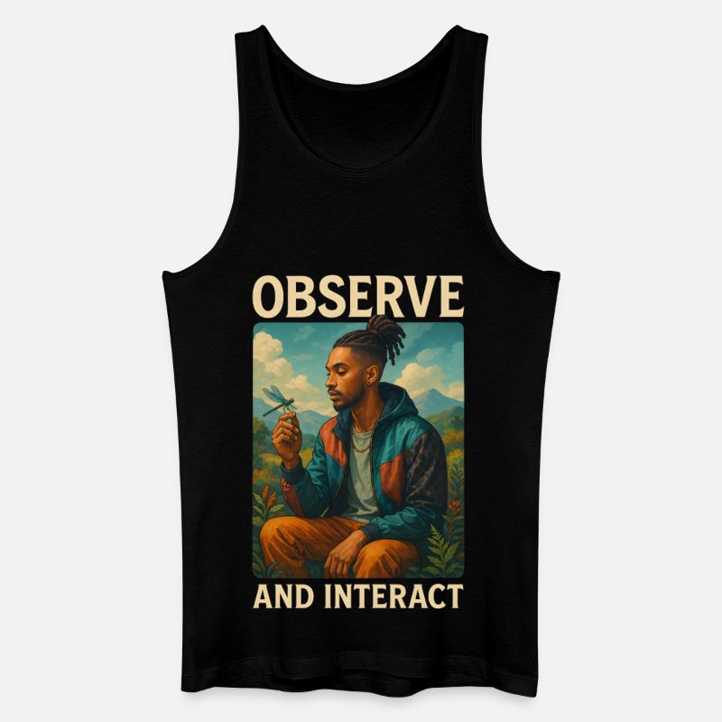 Observe & Interact - Männer Bio Tank Top - Schwarz