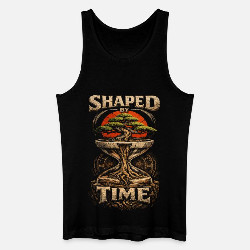 Bonsaibaum Shaped By Time - Männer Bio Tank Top - Schwarz