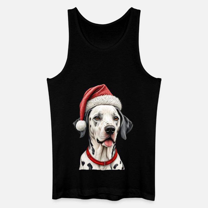 Weihnachten Dalmatiner Hund - Männer Bio Tank Top - Schwarz