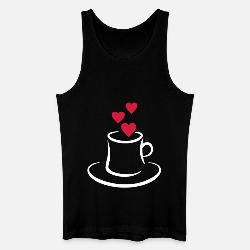Kaffee - Männer Bio Tank Top - Schwarz