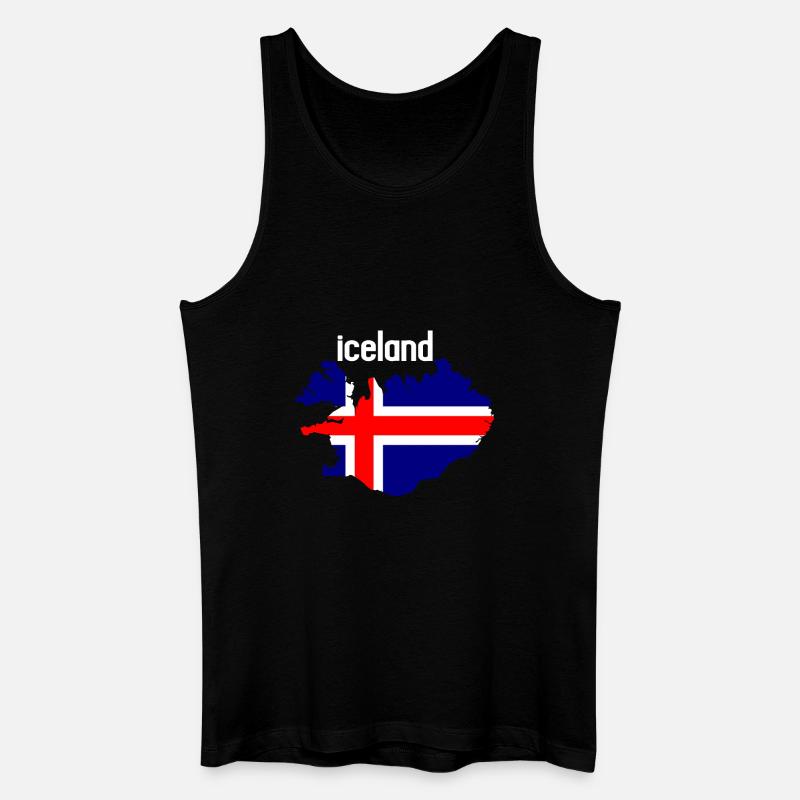 Iceland - Männer Bio Tank Top - Schwarz