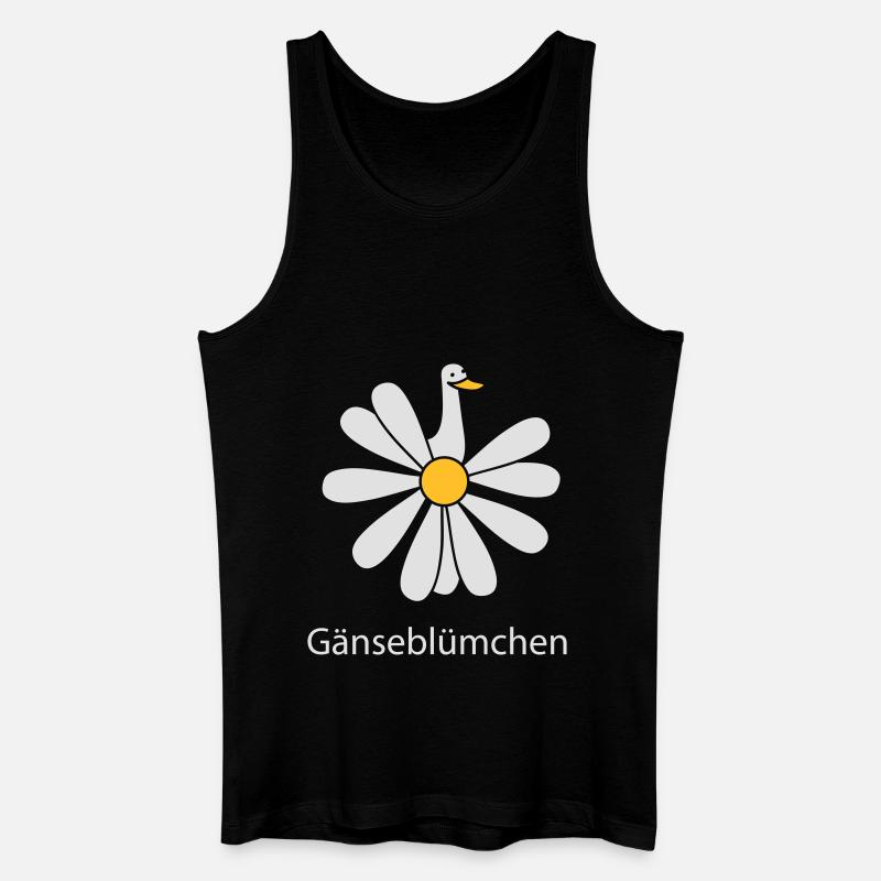 Gänseblümchen mit Gans - Männer Bio Tank Top - Schwarz