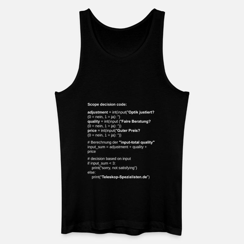 Astronomie Scope Decision Code Teleskop - Männer Bio Tank Top - Schwarz