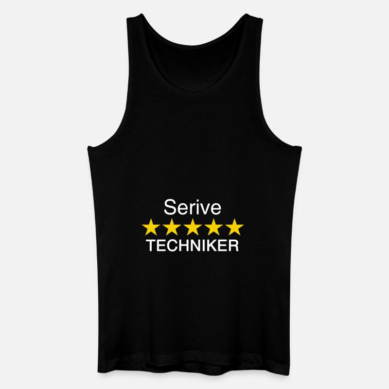 Service Techniker weiss - Männer Bio Tank Top - Schwarz