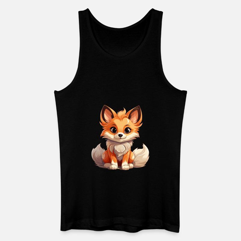 Fuchs - Kawaii Style - Männer Bio Tank Top - Schwarz