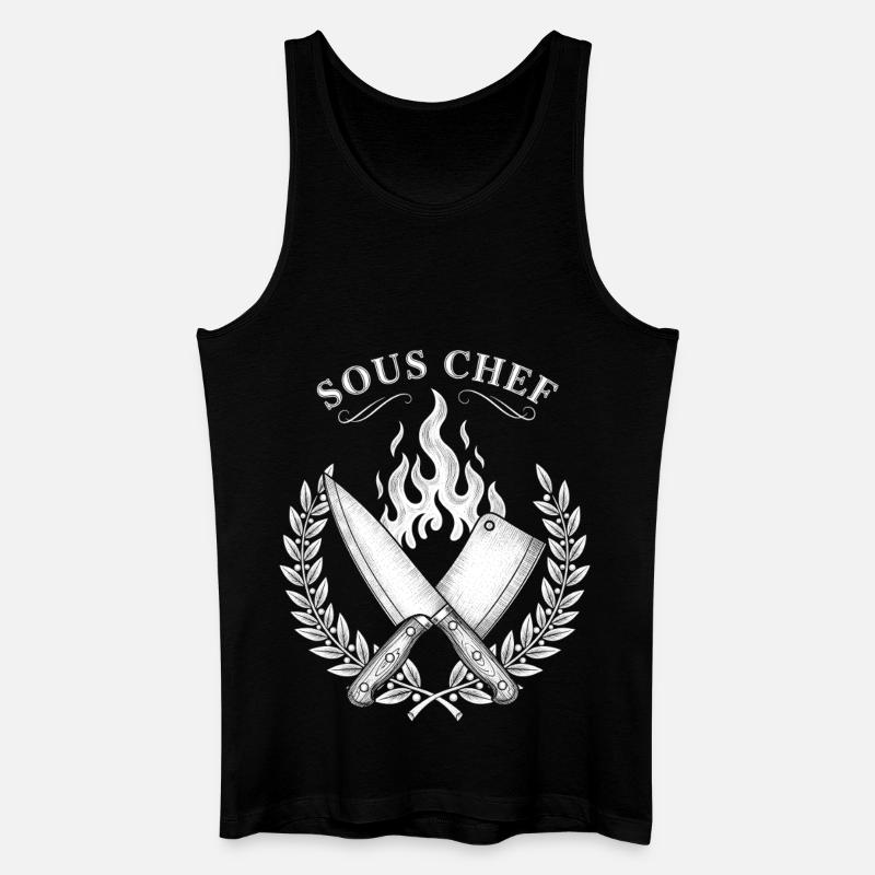 Sous Chef Flammen Kochdesign - Männer Bio Tank Top - Schwarz