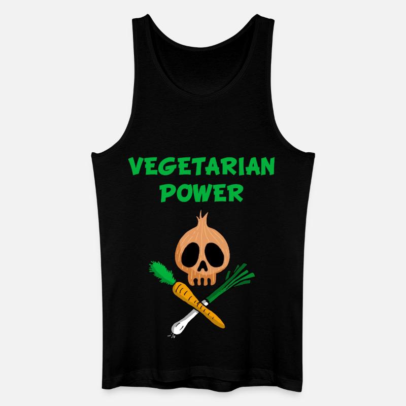 Die Kraft der Vegetarier - Männer Bio Tank Top - Schwarz