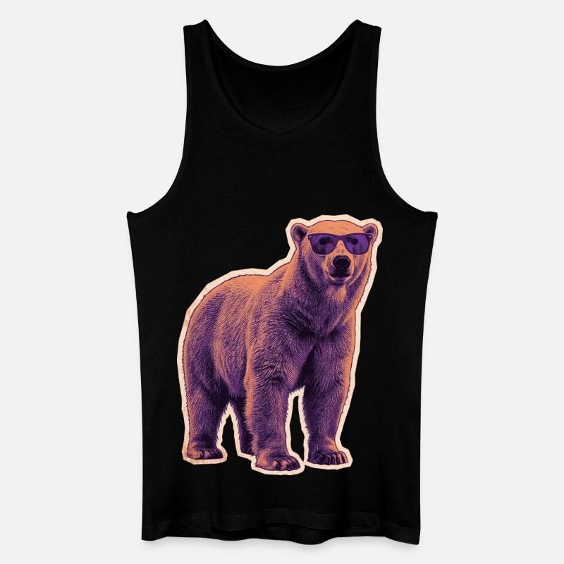Sommer Eisbär Sonnenbrille - Männer Bio Tank Top - Schwarz